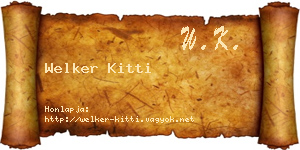 Welker Kitti névjegykártya